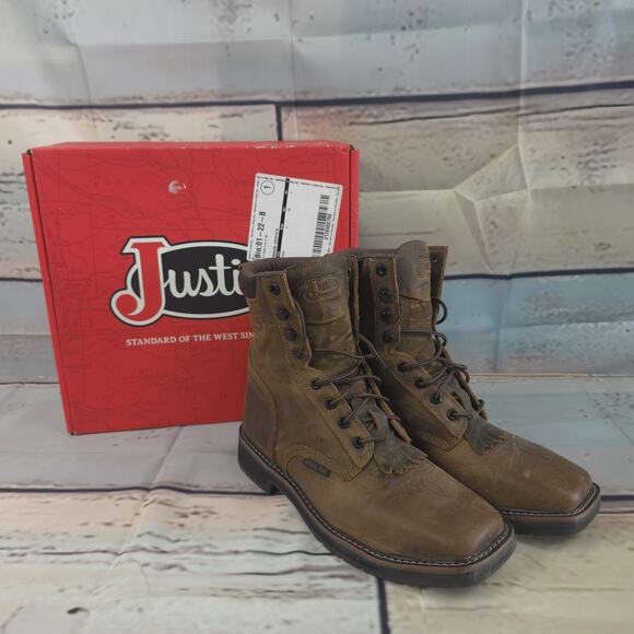Justin Original Workboots 10 D Pulley 8 In Electrical Hazard Steel Toe Work main image 9